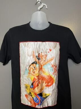 Popeye X Kryptic Shirt Mens Medium Black Olive Oyl Graphic Tee Comic Cartoon
